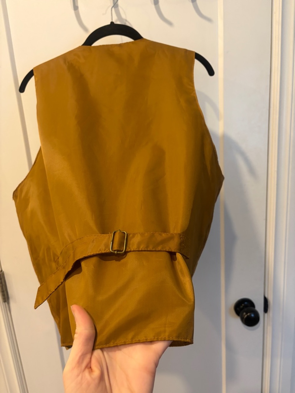 Vintage Men's Suede leather Button Vest - Brown Tan - Picture 5 of 14